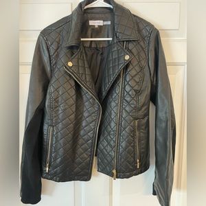 Women’s Calvin Klein Faux Leather Jacket - Black. Size Medium.